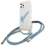 Guess GUHCP12MCRTVSBL iPhone 12/12 Pro 6.1" blå/blå hardcase Script Vintage