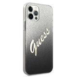 Guess GUHCP12MPCUGLSBK iPhone 12/12 Pro 6.1" sort/sort hardcase Glitter Gradient Script