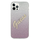 Guess GUHCP12MPCUGLSPI iPhone 12/12 Pro 6.1" pink/pink hardcase Glitter Gradient Script