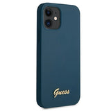 Guess GUHCP12SLSLMGBL iPhone 12 mini 5.4" blå/blå hardcase Metal Logo Script