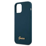 Guess GUHCP12SLSLMGBL iPhone 12 mini 5.4" blå/blå hardcase Metal Logo Script