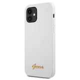 Guess GUHCP12SLSLMGWH iPhone 12 mini 5.4" hvid/hvid hårdkasse Metal Logo Script
