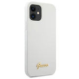 Guess GUHCP12SLSLMGWH iPhone 12 mini 5.4" hvid/hvid hårdkasse Metal Logo Script