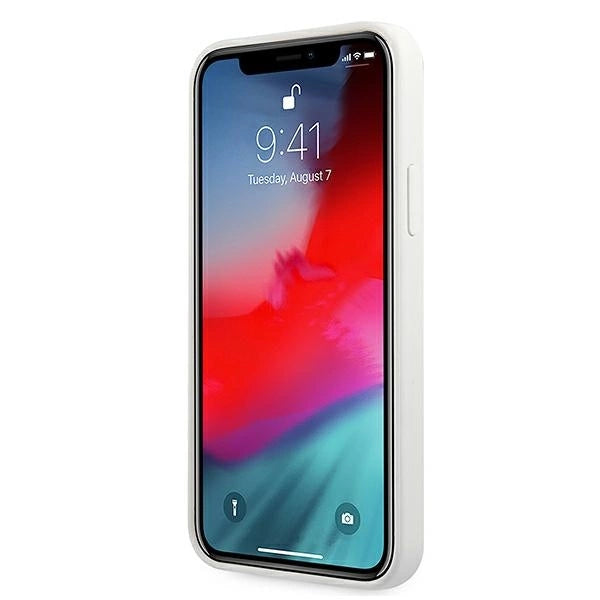 Guess GUHCP12SLSLMGWH iPhone 12 mini 5.4" hvid/hvid hårdkasse Metal Logo Script