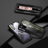 Ringke Fusion X Design holdbar PC-foder med TPU-støvler til Samsung Galaxy S21 + 5G (S21 Plus 5G) sort (Ticket band) (XDSG0052)