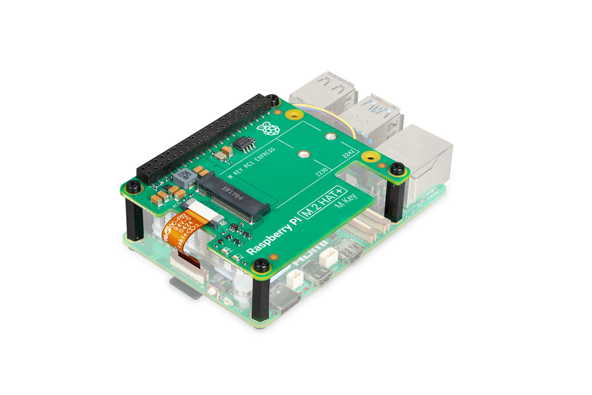 Raspberry Pi M.2 HAT+ Udvidelseskort Grøn