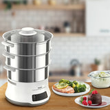 Tefal Convenient Series Deluxe VC502D dampkoger 3 kurv(e) Bordplade 900 W Rustfrit stål, Hvid