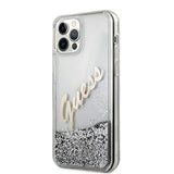 Guess GUHCP12LGLVSSI iPhone 12 Pro Max 6.7" sølv/sølv hardcase Glitter Vintage Script