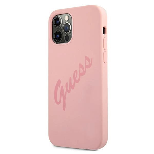 Guess GUHCP12LLSVSPI iPhone 12 Pro Max 6.7" pink/pink hardcase Script Vintage