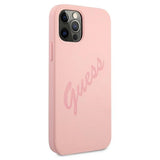 Guess GUHCP12LLSVSPI iPhone 12 Pro Max 6.7" pink/pink hardcase Script Vintage