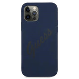 Guess GUHCP12MLSVSBL iPhone 12/12 Pro 6.1" blå/blå hardcase Script Vintage