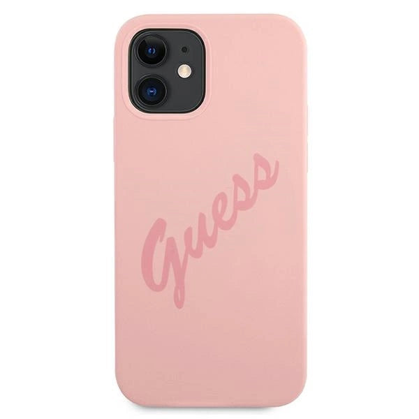 Guess GUHCP12SLSVSPI iPhone 12 mini 5.4" pink/pink hardcase Script Vintage