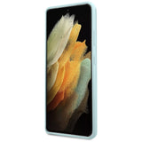 Guess GUHCS21LLSLMGLB S21 Ultra G998 blå/blå hardcase Silikon Script Metal Logo