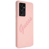 Guess GUHCS21LLSVSPI S21 Ultra G998 pink/pink hardcase Script Vintage