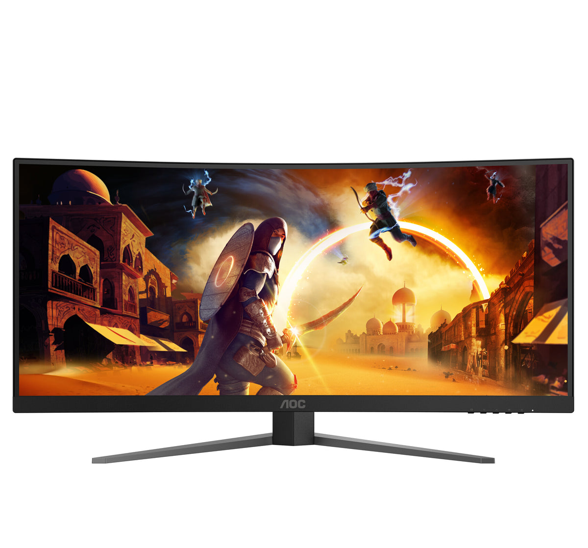 AOC G4 CU34G4 computerskærm 86,4 cm (34") 3440 x 1440 pixel Wide Quad HD LED Sort, Rød