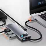 Baseus Metal Gleam Series 5-in-1 Multifunctional HUB USB Type C - USB Type C Power Delivery 100 W / HDMI 4K 30 Hz / 3x USB 3.2 Gen 1 (CAHUB-CX0G)