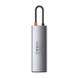 Baseus Metal Gleam 8in1 USB-C - USB-C PD 100W HUB 1x HDMI 4K 30Hz 1x SD og microSD kortlæser 3x USB-A 3.2 1xRJ45 - grå
