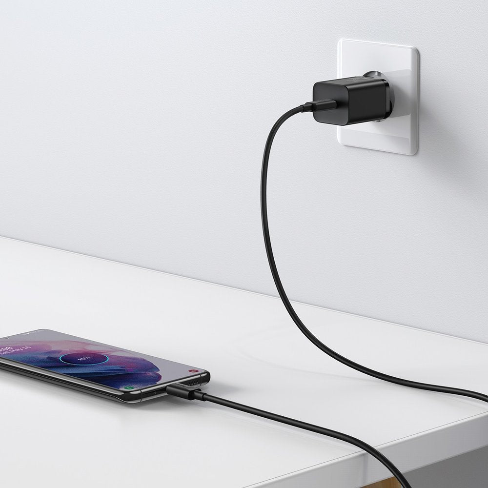 Baseus Super Si fast charger Quick Charge 3.0 Power Delivery 25W 3A + Cable USB Type C - USB Type C 3A 1m black (TZCCSUP-L01)
