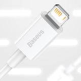 Baseus Superior USB - Lightning kabel 2,4A 1,5 m Hvid (CALYS-B02)