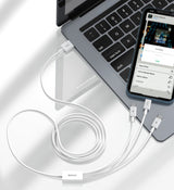 Baseus Superior 3in1 USB Cable - Lightning / USB Type C / Micro USB 3.5 A 1.5 m White (CAMLTYS-02)