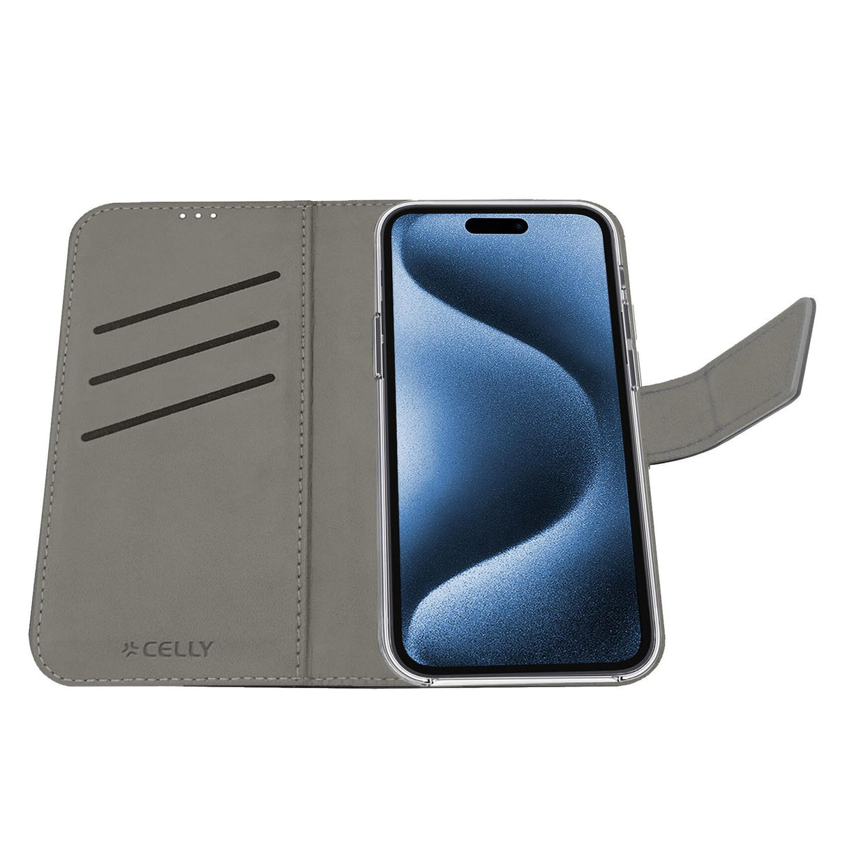 Celly WALLY mobiltelefon etui 16 cm (6.3") Tegnebogsetui Sort
