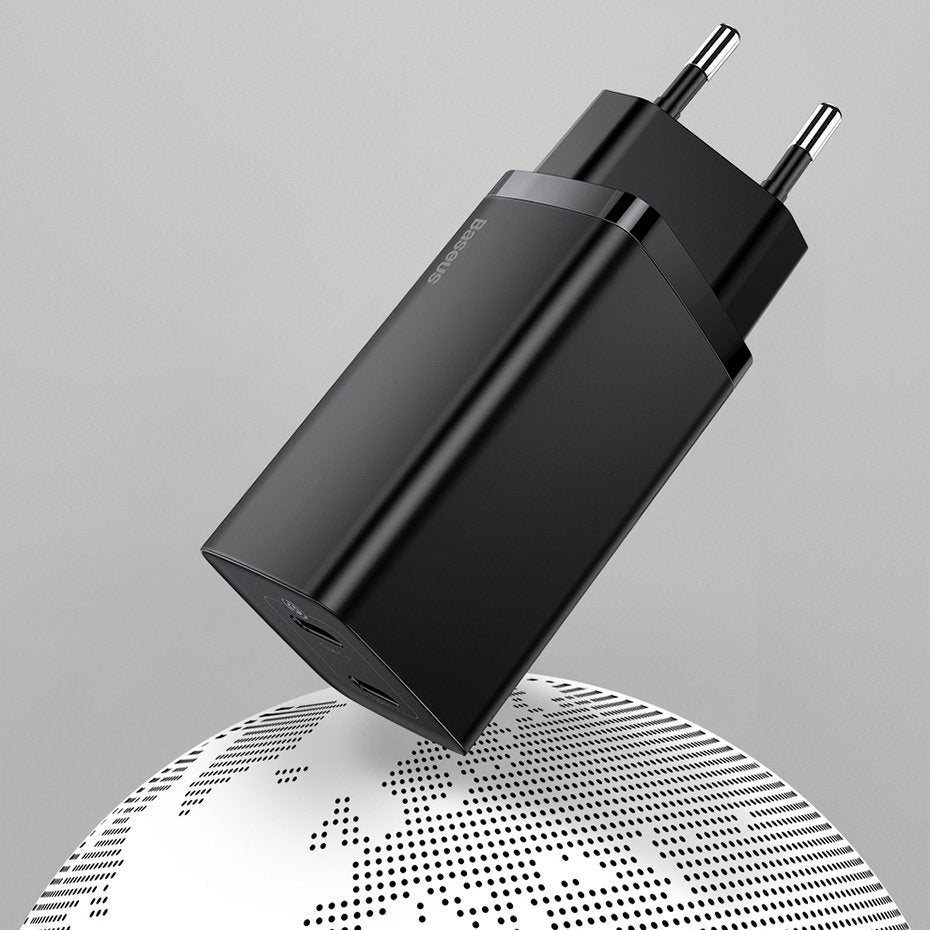 Baseus GaN2 Lite fast charger 65W USB / USB Type C Quick Charge 3.0 Power Delivery (gallium nitride) black (CCGAN2L-B01)