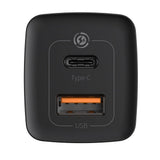 Baseus GaN2 Lite fast charger 65W USB / USB Type C Quick Charge 3.0 Power Delivery (gallium nitride) black (CCGAN2L-B01)