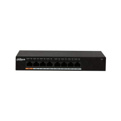 Dahua Technology PFS3008-8GT-96 netværksswitch Ikke administreret L2 Gigabit Ethernet (10/100/1000) Strøm over Ethernet (PoE) Sort