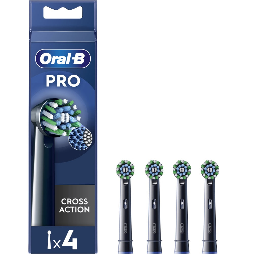 Oral-B Pro Cross Action Børstehoveder Sort, 4 stk