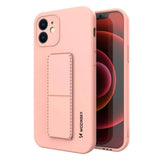 Wozinsky Kickstand Case silikonhylster med stativ til iPhone XS Max lyserød