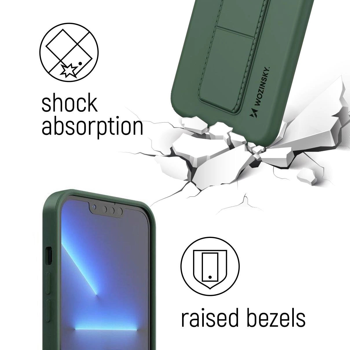 Wozinsky Kickstand Case silikonhylster med stativ til iPhone 11 Pro Max grå