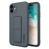 Wozinsky Kickstand Case iPhone 12 Pro Silicone Case med Stand Navy Blue