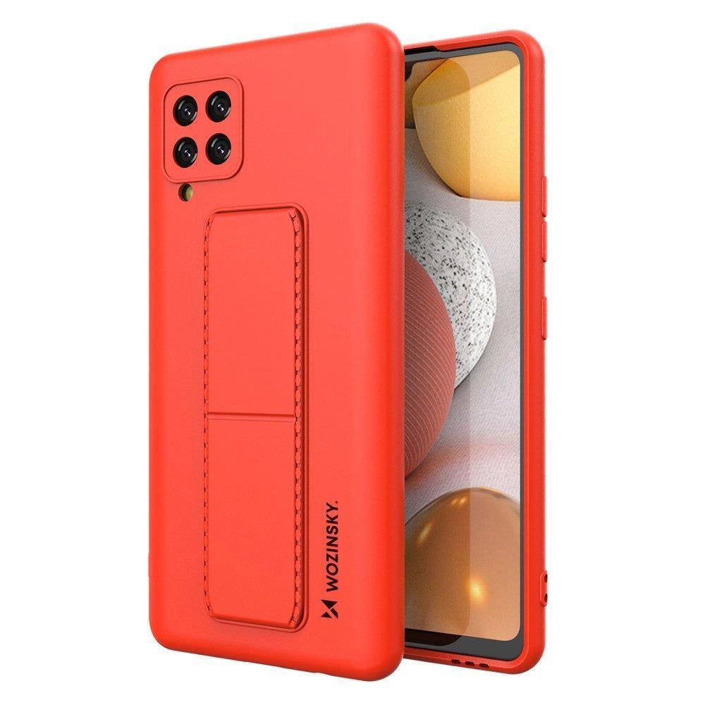 Wozinsky Kickstand Case Silicone Stand Cover til Samsung Galaxy A42 5G Red