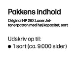 HP 26X Sort 9000 sider Toner CF226X
