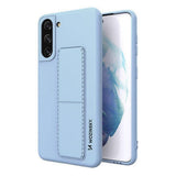 Wozinsky Kickstand Case Silicone Case med Stativ Samsung Galaxy S21 + 5G lysblå