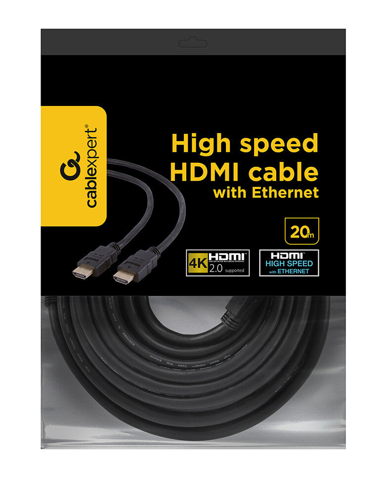 Gembird 20m HDMI HDMI-kabel HDMI Type A (Standard) Sort