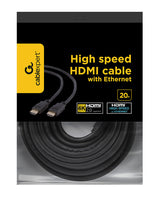 Gembird 20m HDMI HDMI-kabel HDMI Type A (Standard) Sort