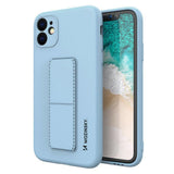 Wozinsky Kickstand Case Silicone Case med Stand Xiaomi Redmi 10X 4G / Xiaomi Redmi Note 9 Lysblå