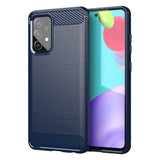 Carbon Case Flexible Cover TPU Case til Samsung Galaxy A72 4G blå