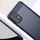 Carbon Case Flexible Cover TPU Case til Samsung Galaxy A72 4G blå