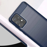 Carbon Case Flexible Cover TPU Case til Samsung Galaxy A72 4G blå