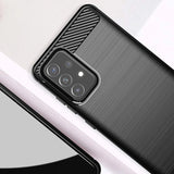 Carbon Case Flexible Cover TPU Case til Samsung Galaxy A72 4G sort
