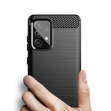 Carbon Case Flexible Cover TPU Case til Samsung Galaxy A72 4G sort