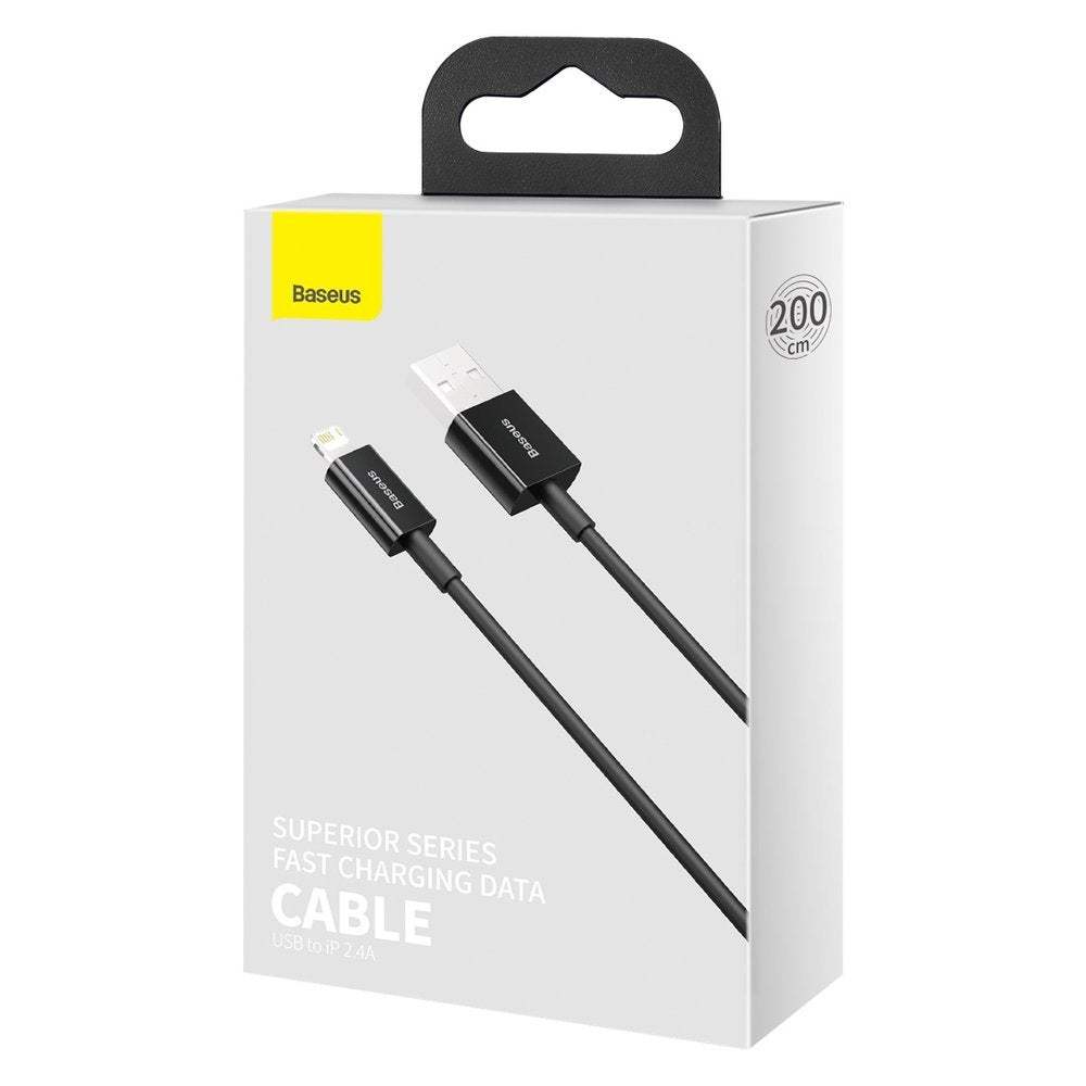 Baseus Superior USB - Lightning kabel 2,4 A 2 m sort (CALYS-C01)