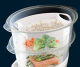 Taurus Salutecook dampkoger 2 kurv(e) Fritstående 800 W Transparent, Hvid