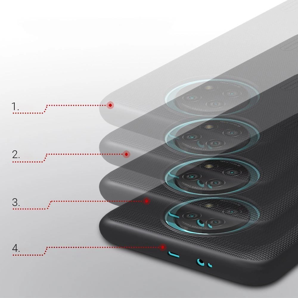 Nillkin Super Frosted Shield forstærket forside til Xiaomi Redmi Note 9T 5G sort