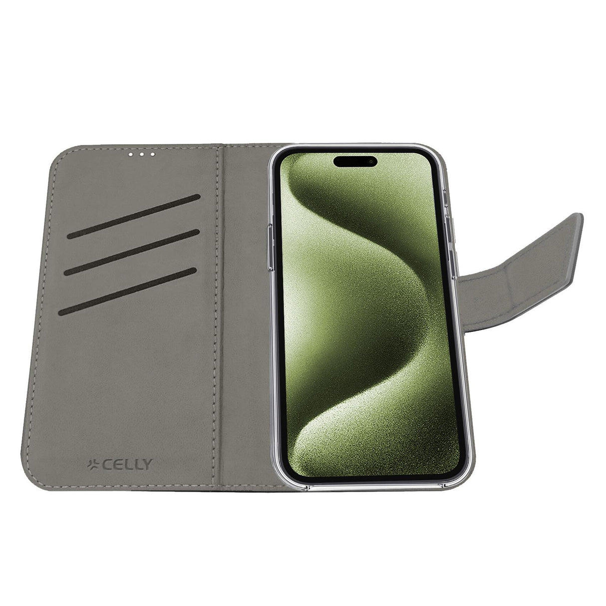 Celly WALLY mobiltelefon etui 16 cm (6.3") Tegnebogsetui Sort