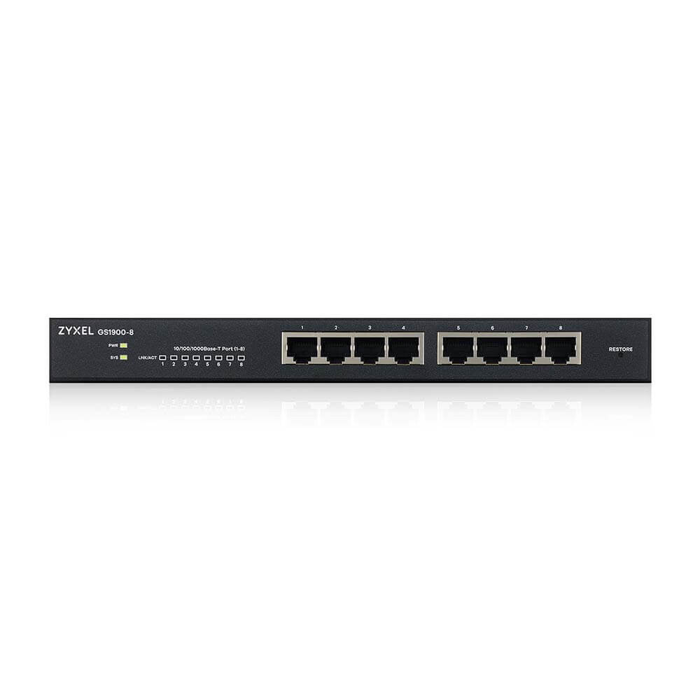 Zyxel GS1900-8 Administreret L2 Gigabit Ethernet (10/100/1000) Sort
