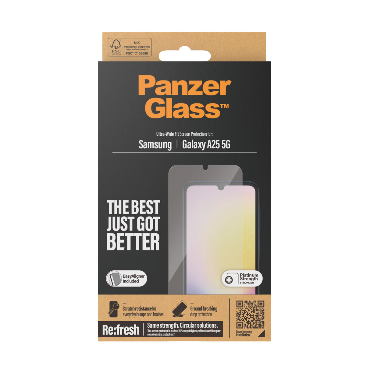 PanzerGlass Screen Protector Samsung Galaxy A25 5G - Ultra-Wide Fit w. EasyAligner