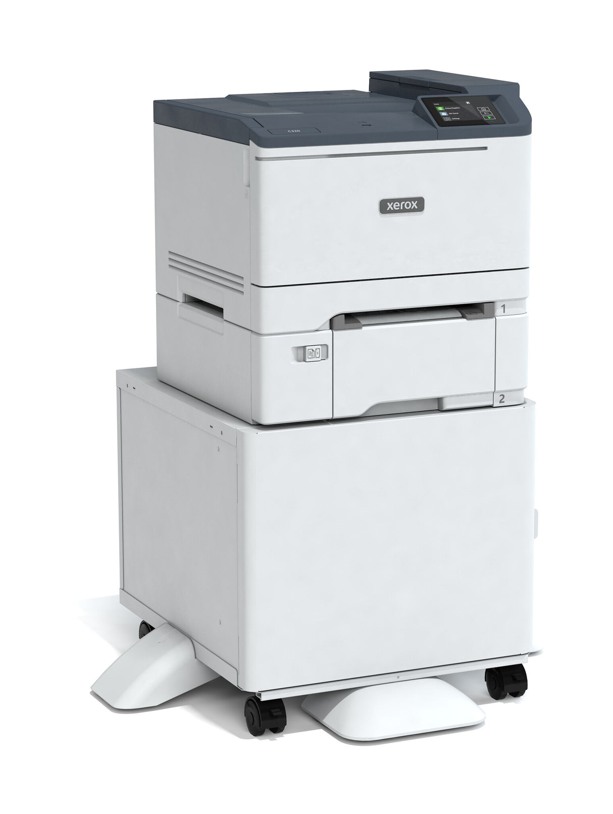 Xerox C320, A4, 28 sider/min, trådløs dupleksprinter, PS3 PCL5e/6, 2 magasiner, i alt 251 ark